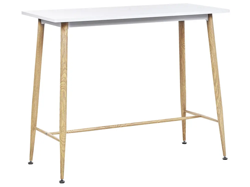 Bar Table 90 x 50 cm White and Light Wood CHAVES
