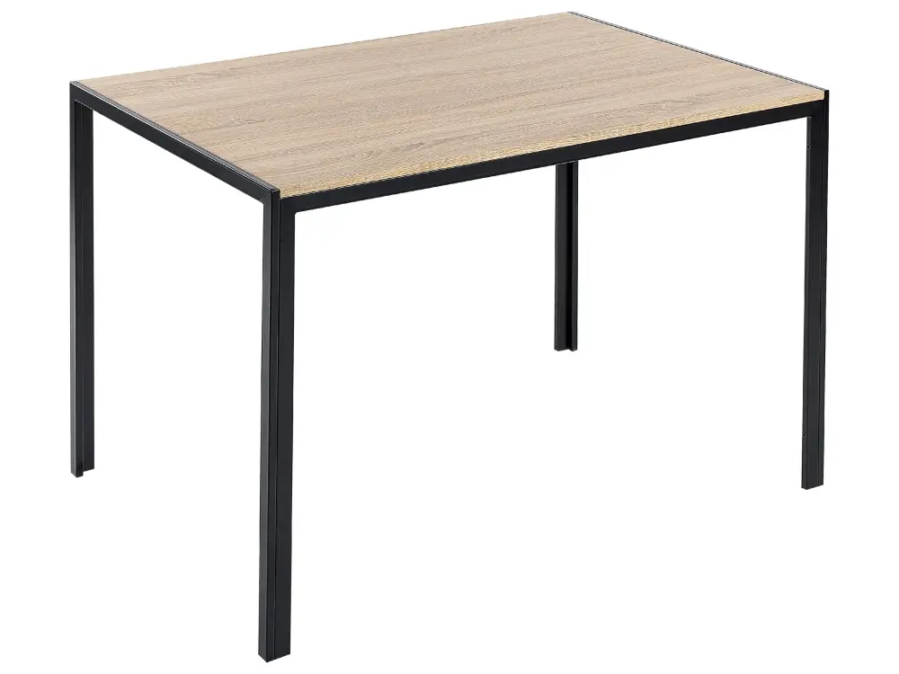 Dining Table 120 x 80 cm Light Wood Black NEWFIELD