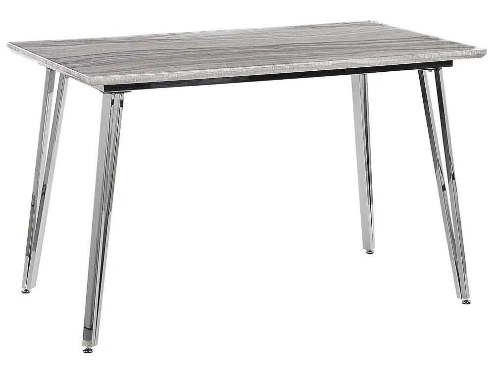 Dining Table 120 x 70 cm Marble Effect Silver GREYTON