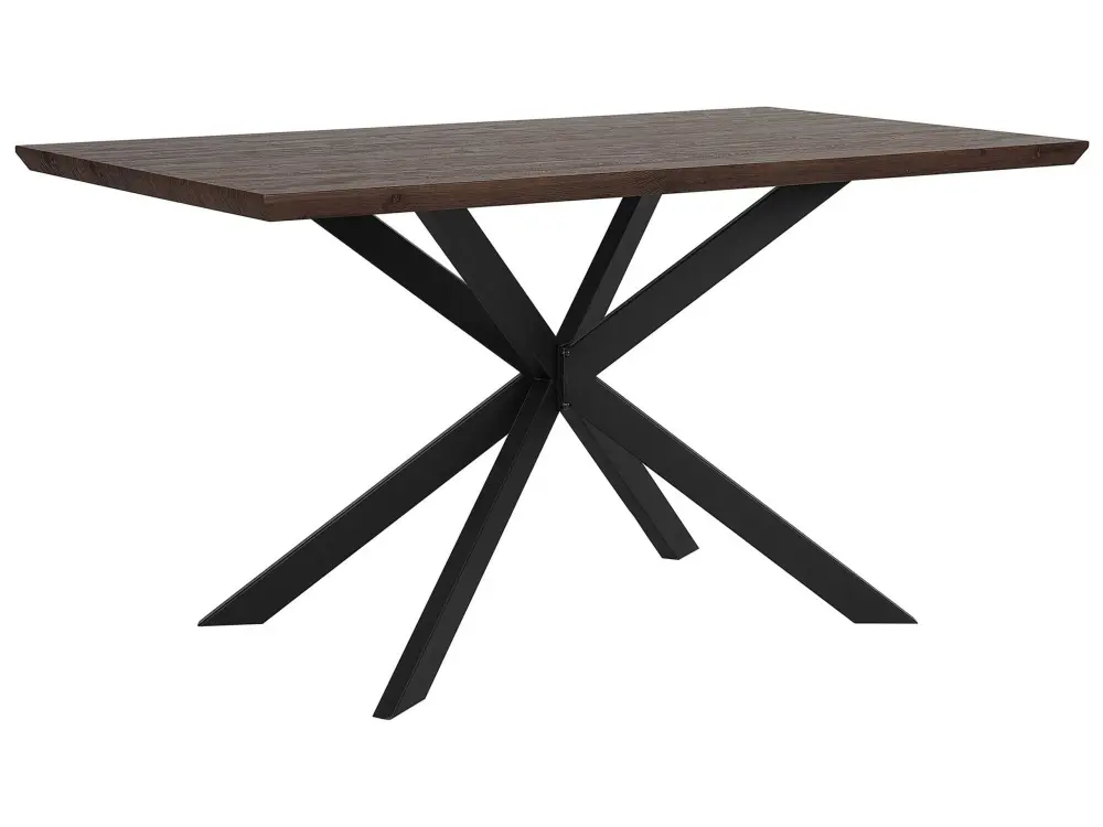 Dining Table 140 x 80 cm Dark Wood Black SPECTRA