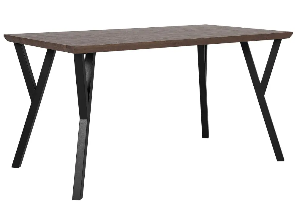 Dining Table 140 x 80 cm Dark Wood Black BRAVO