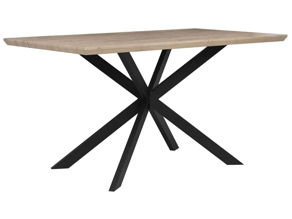 Dining Table 140 x 80 cm Light Wood Black SPECTRA