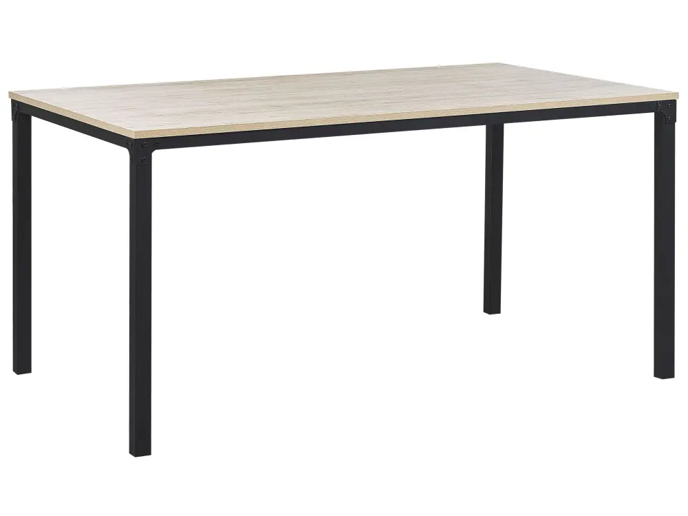 Dining Table 150 x 90 cm Black Light Wood HOCKLEY