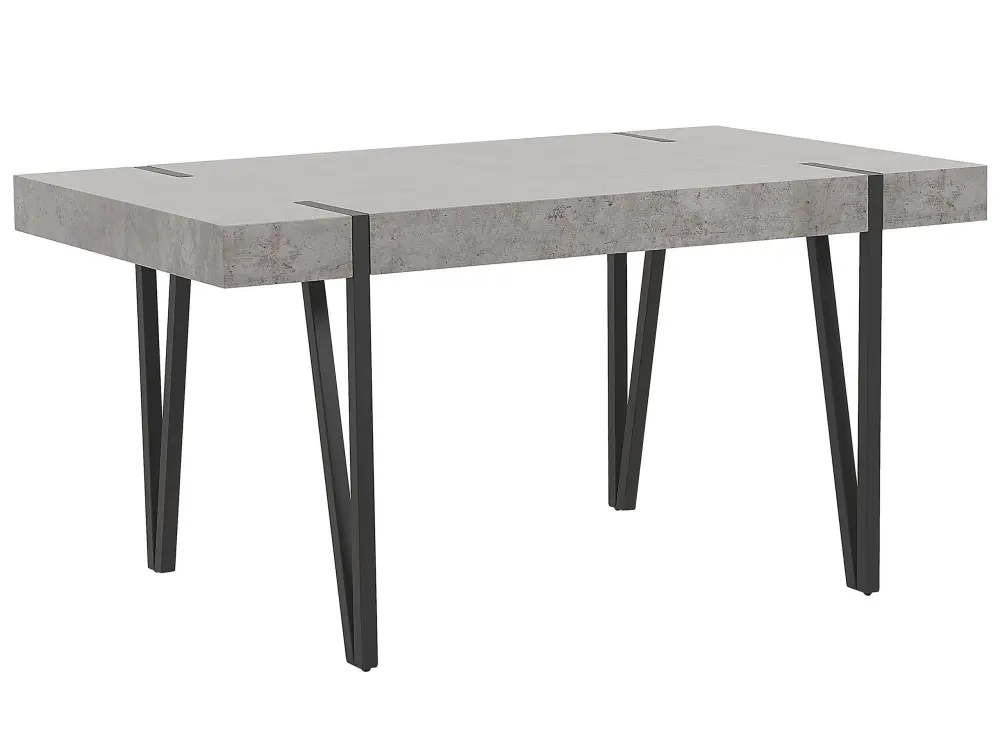 Dining Table 150 x 90 cm Concrete Effect Black ADENA