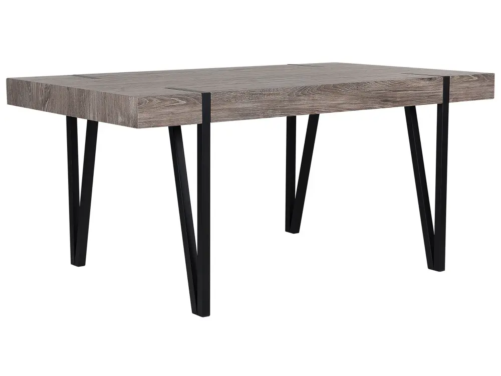 Dining Table 150 x 90 cm Dark Wood Black ADENA