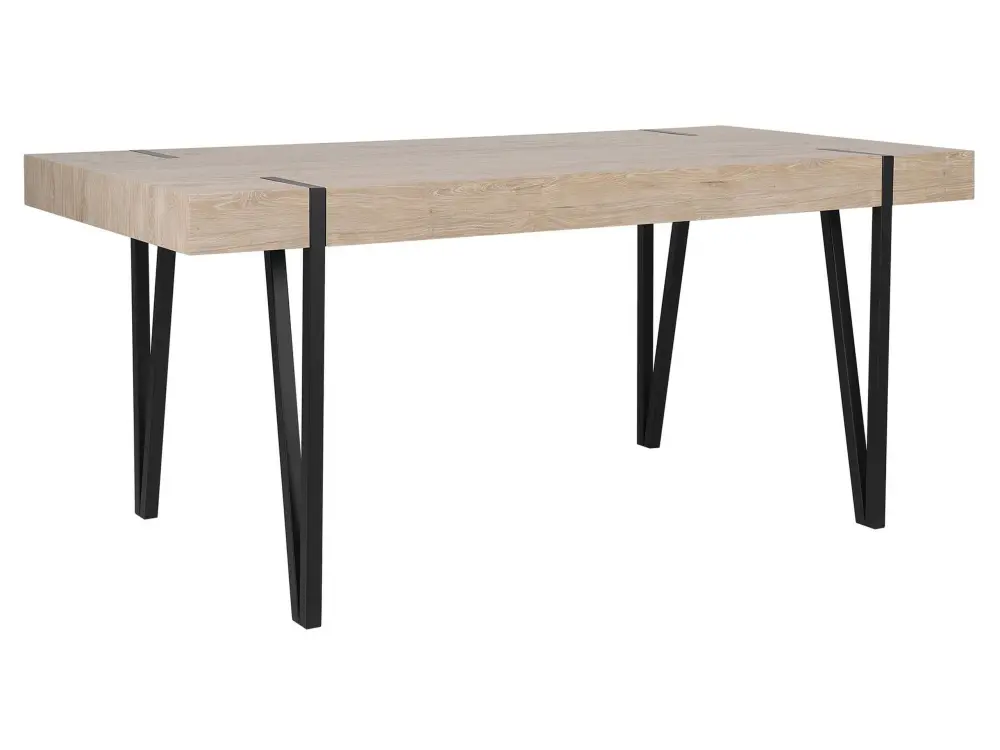 Dining Table 150 x 90 cm Light Wood Black ADENA