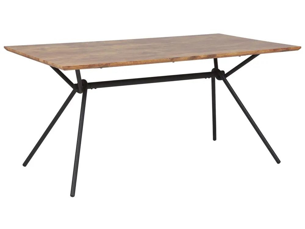 Dining Table 160 x 90 cm Dark Wood Black AMSTERDAM
