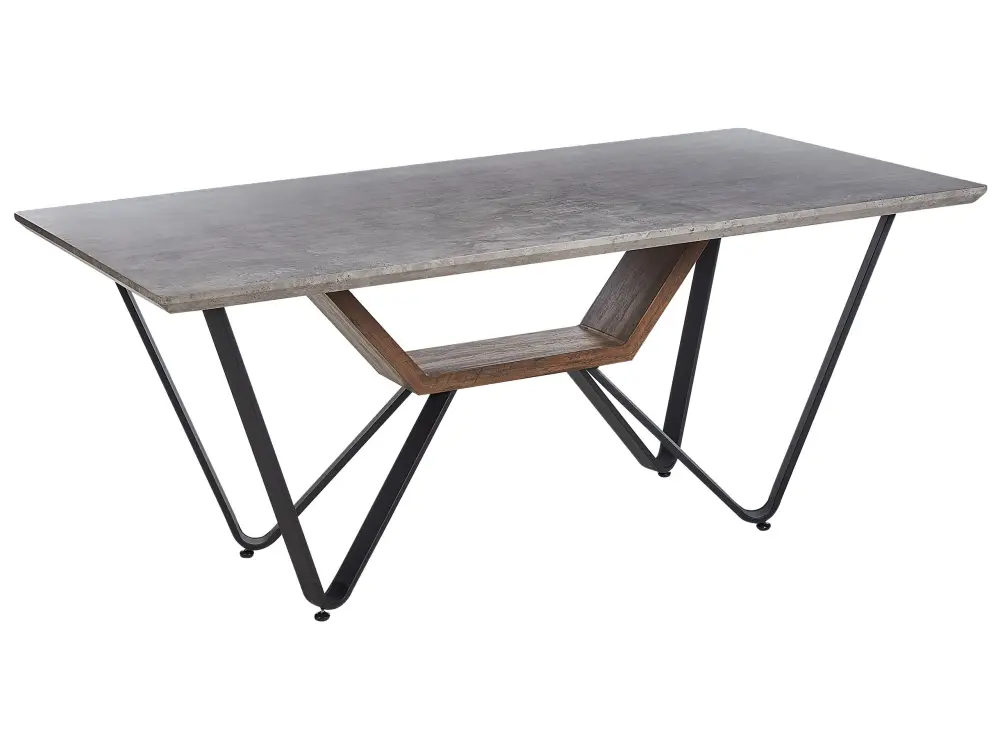 Dining Table 180 x 90 cm Concrete Effect Black BANDURA