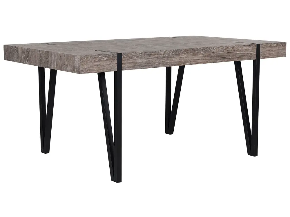 Dining Table 180 x 90 cm Dark Wood Black ADENA