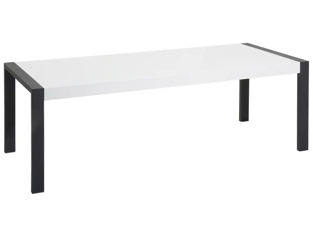 Dining Table 220 x 90 cm White Black ARCTIC I