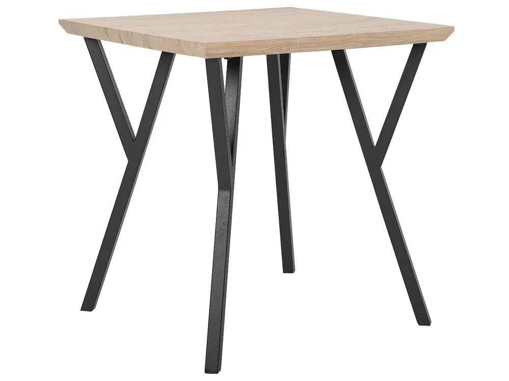 Dining Table 70 x 70 cm Light Wood Black BRAVO