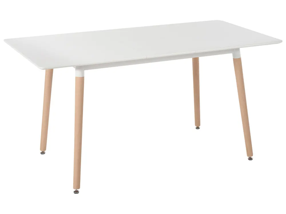Extending Dining Table 120/150 x 80 cm White Light Wood MIRABEL