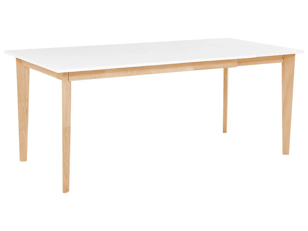Extending Dining Table 140/180 x 90 cm White Light Wood SOLA