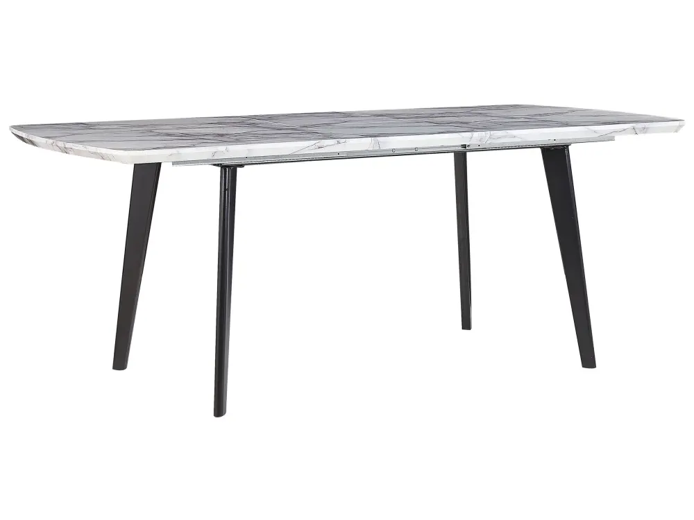 Extending Dining Table 160/200 x 90 cm Marble Effect Black MOSBY