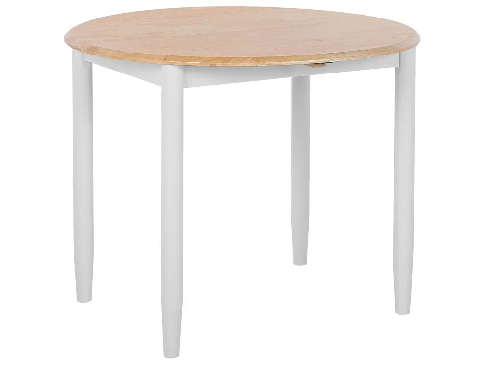 Extending Wooden Dining Table ⌀ 61/92 cm Light Wood Light Grey OMAHA