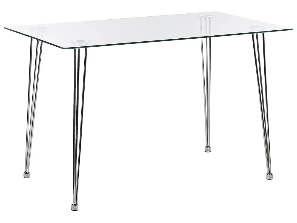 Glass Top Dining Table 120 x 70 cm Silver WINSTON