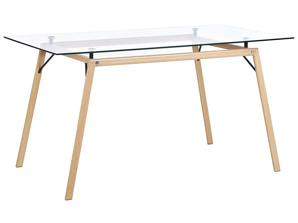 Glass Top Dining Table 140 x 80 cm KAMINA