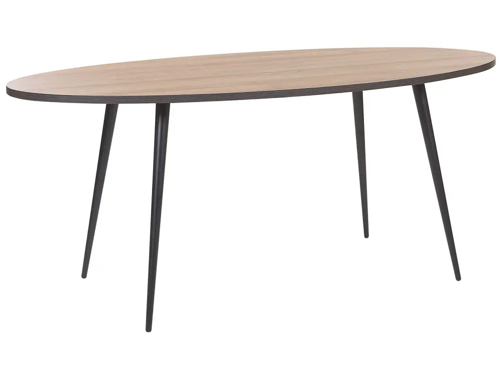Oval Dining Table 180 x 90 cm Dark Wood Black OTTAWA