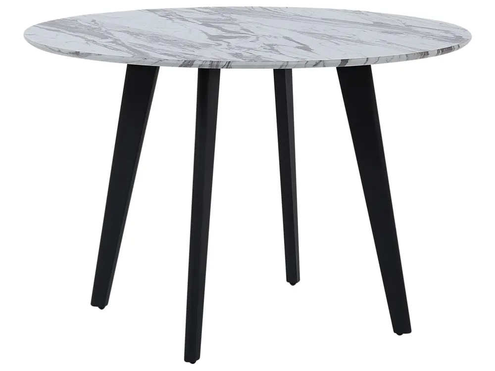 Round Dining Table ⌀ 110 cm Marble Effect Black MOSBY