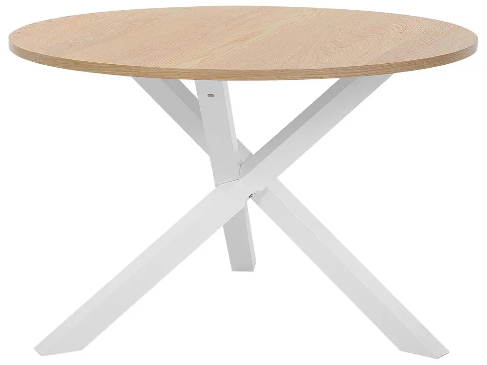 Round Dining Table ⌀ 120 cm Light Wood White JACKSONVILLE