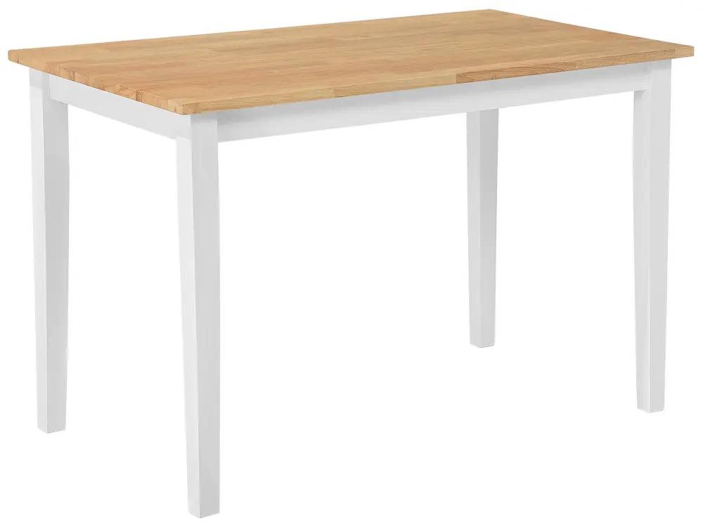 Wooden Dining Table 114 x 68 cm Light Wood and White GEORGIA