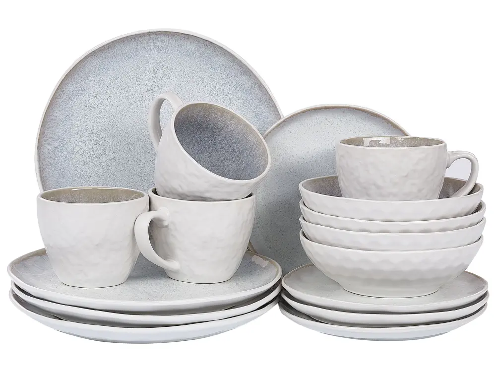Set 16 Dinnerware SESAME Stoneware Light Grey
