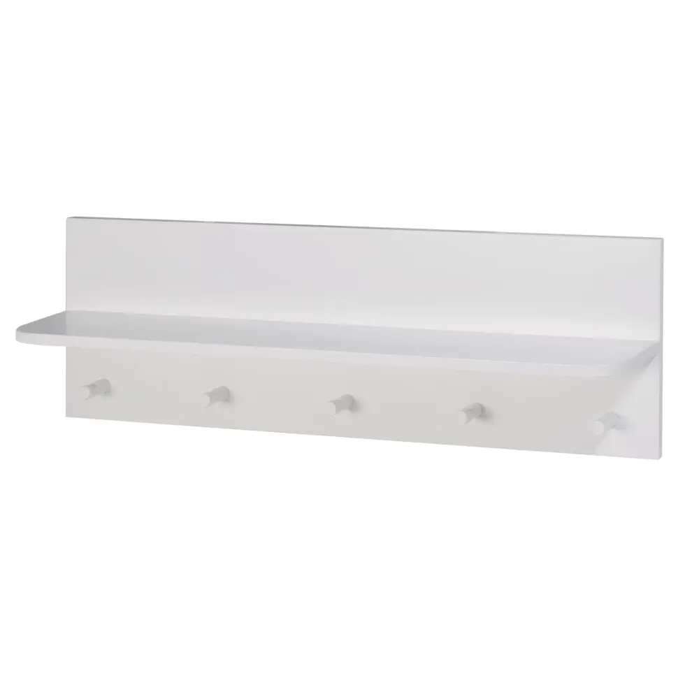 Wall Coat Rack Light Grey, Baby & Children's Room, Includes 1 Shelf & 5 Hooks