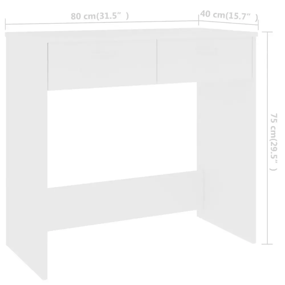 Escritorio de madera 2 cajones blanco 75x80x40 cm
