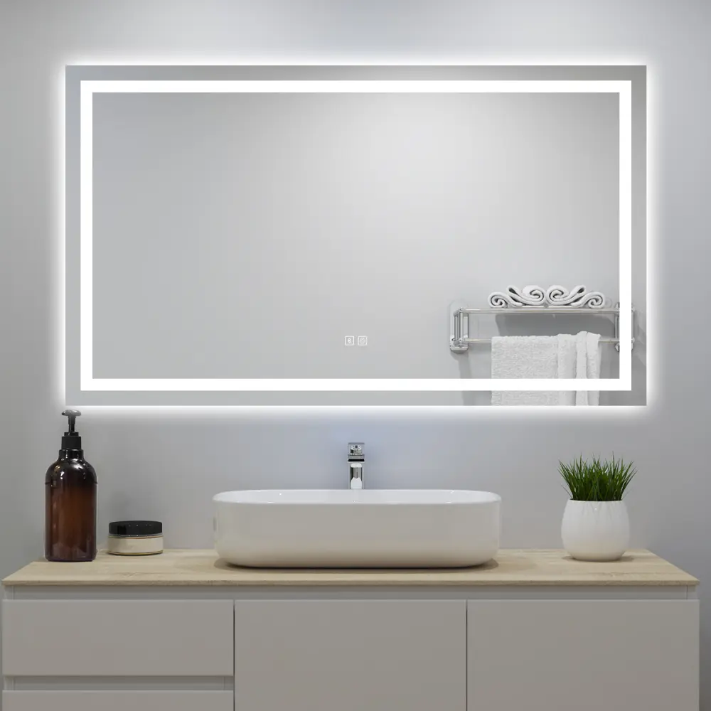 Espejo de baño LED 160×80cm + bluetooth + regulación continua + antivaho Aica Sanitarios