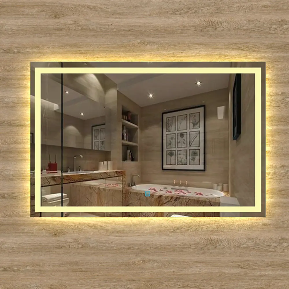 Espejo de baño led 80×60cm + antivaho + luz cálida Aica Sanitarios