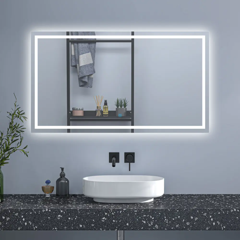 Espejo de baño led sin cobre 140×80cm＋antivaho＋interruptor táctil Aica Sanitarios