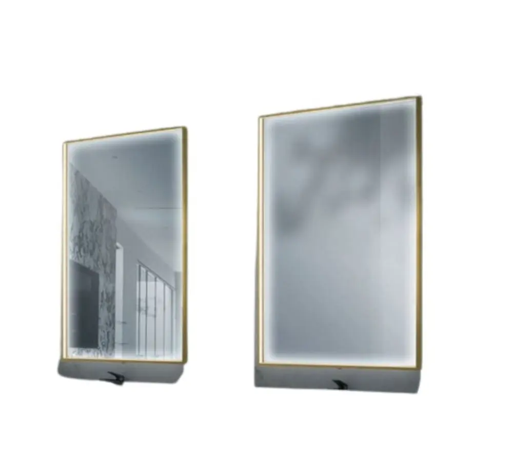 Espejo rectangular LED antivaho mod. Ability 80x140 dorado 6500k frí Iceberg Baños