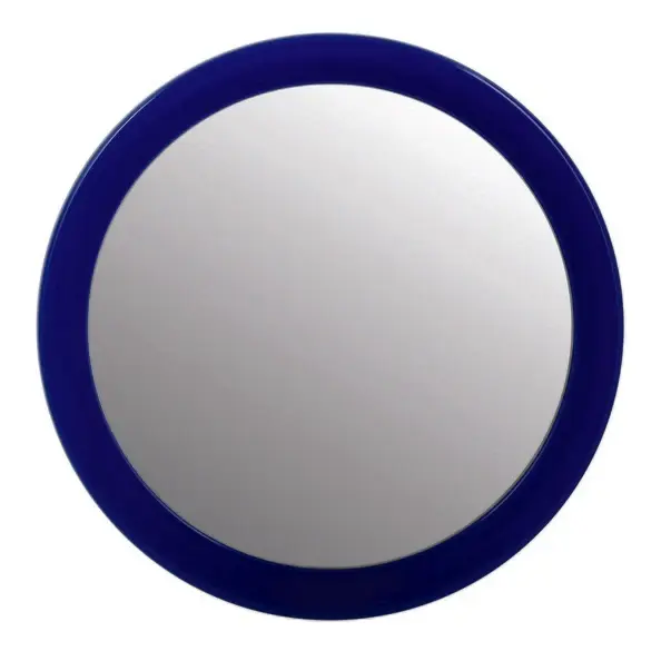Canasta de Baño Espejo de baño redondo con aumento y ventosa color azul