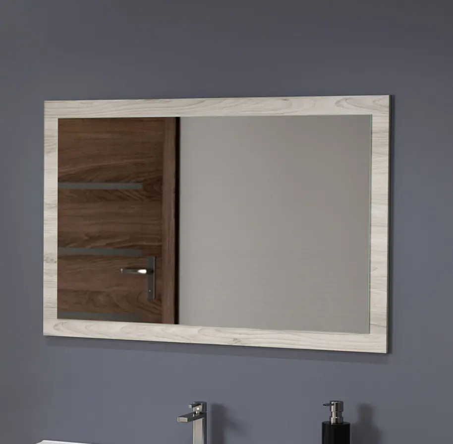 Espejo baño rectangular de doble uso base madera | pino gris 60cm x 68cm