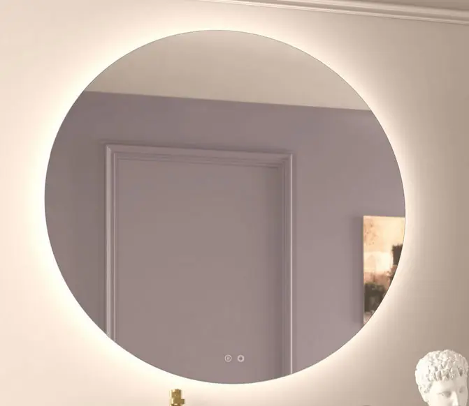 Espejo de baño redondo | luz ambiental sensor táctil on/off | 70cm
