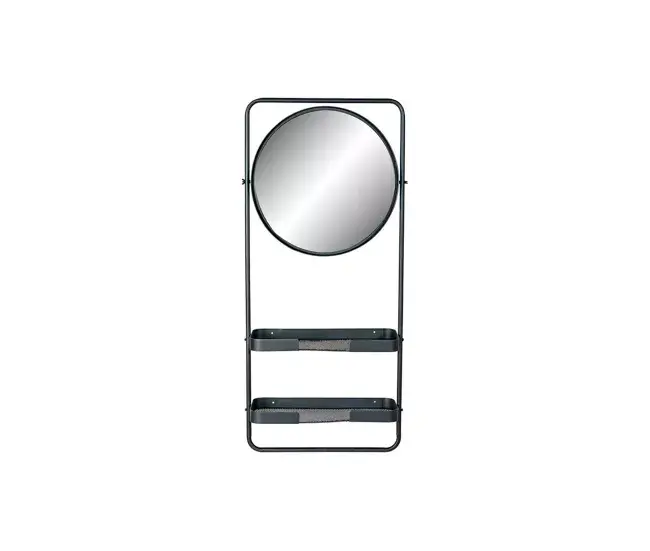 Estanterí de Baño DKD Home Decor Negro Acero Espejo (55 x 20 x 120 cm)