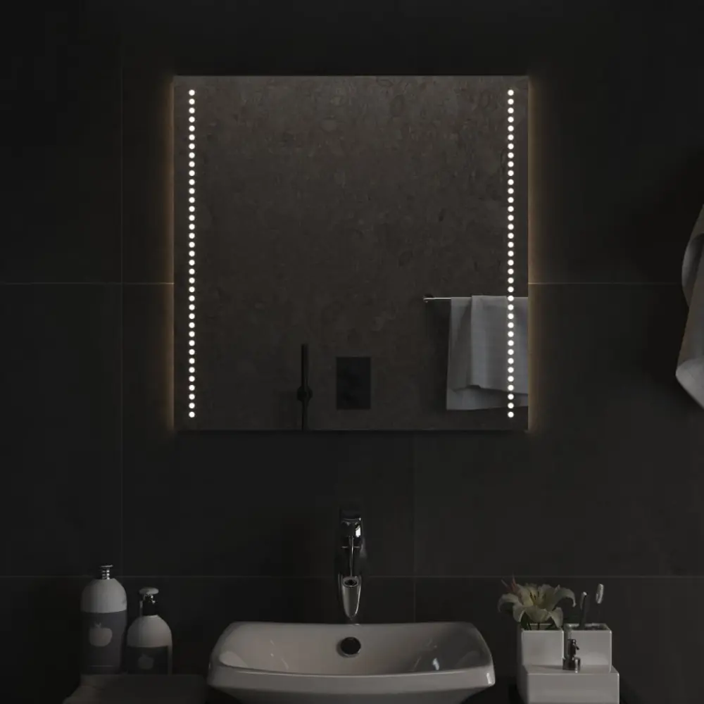 Gancho de Ducha Espejo de baño con LED 60x60 cm