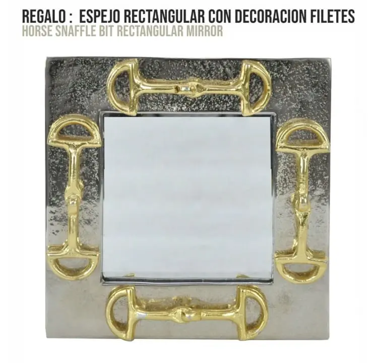 Cesto de Mimbre REGALO ESPEJO RECTANGULAR CON DECORACION FILETES 30.5x4