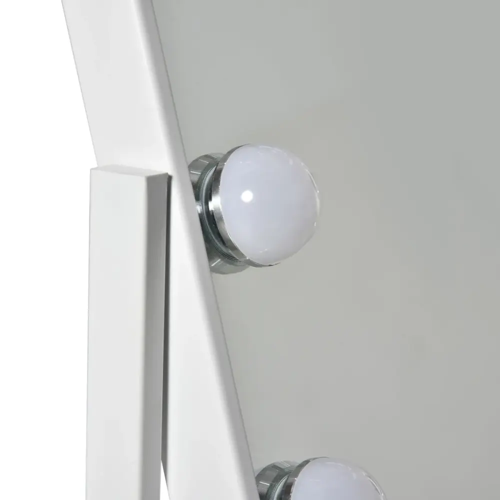 Decorativo con Marco de Madera Espejo Lokin Homcom 3 modos 12 LEDs blanco 47,4x32,8x11 cm