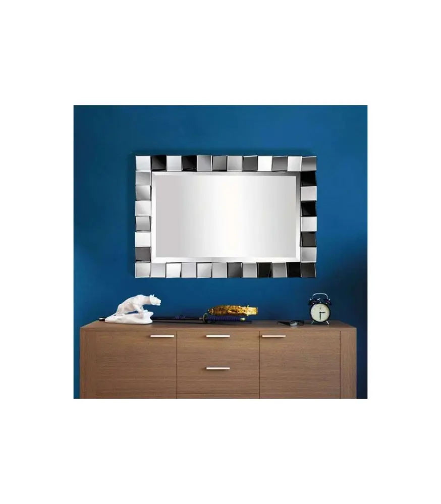 Decorativo con Marco de Madera Espejo rectangular actual para realzar tu espacio