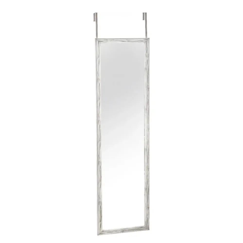 Espejo Colgante de Puerta Rectangular 120×30 cm Gris Estilo Art Deco