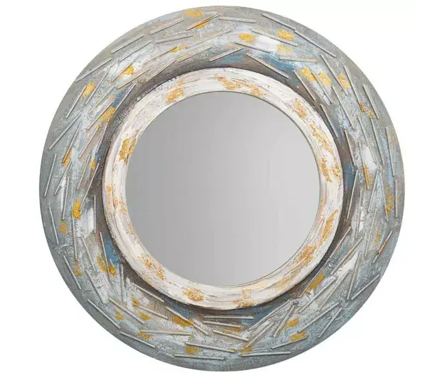 Espejo de pared Alexandra House Living Madera 90 x 2 x 90 cm Compatible con Pared de Ladrillo