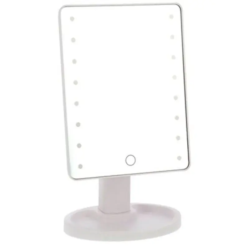 Espejo de sobremesa con 16 luces LED blanco 28x16x11 cm para Maquillaje o Afeitado