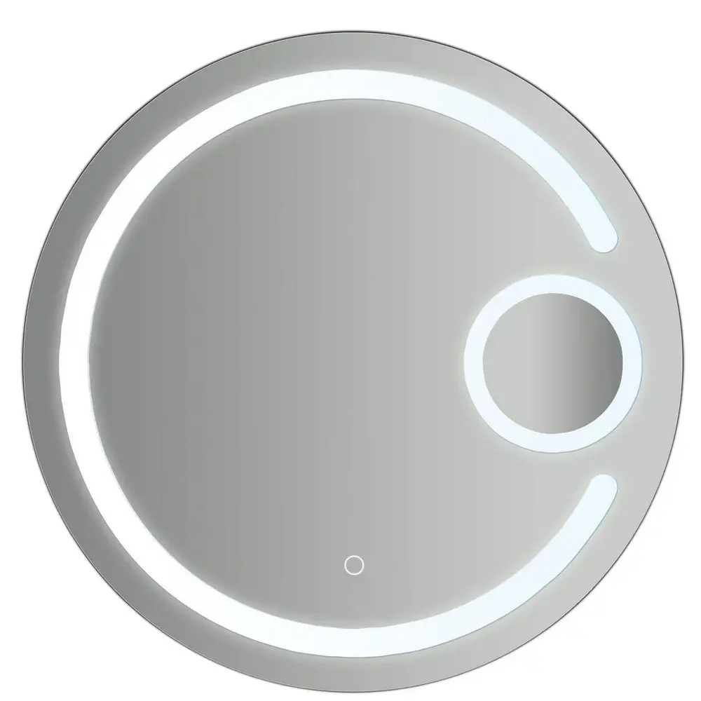 Specchio rotondo con doppio led integrato accensione touch diametro 70 cm