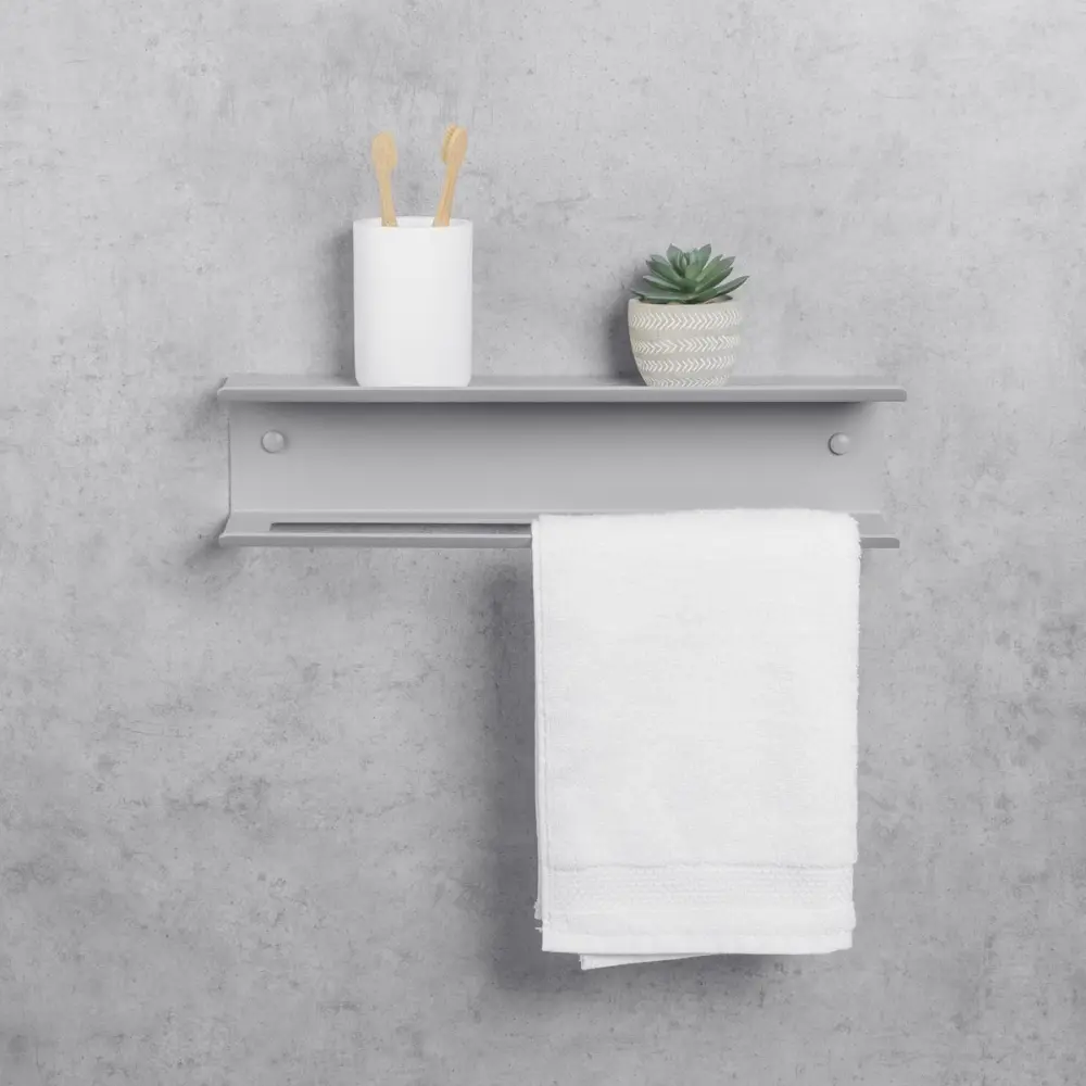 Daske estante adhesivo para toallas gris para baño pody