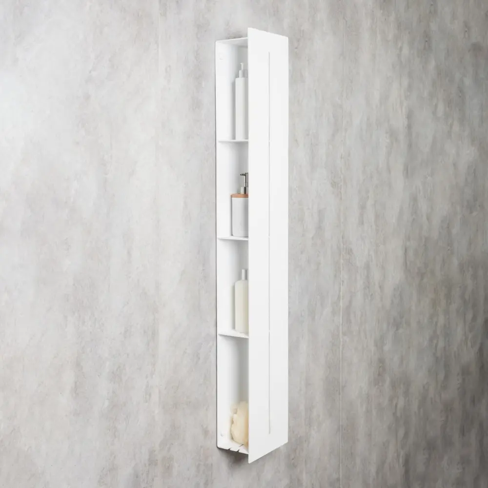 Daske estante de baño de aluminio, blanco, continental max