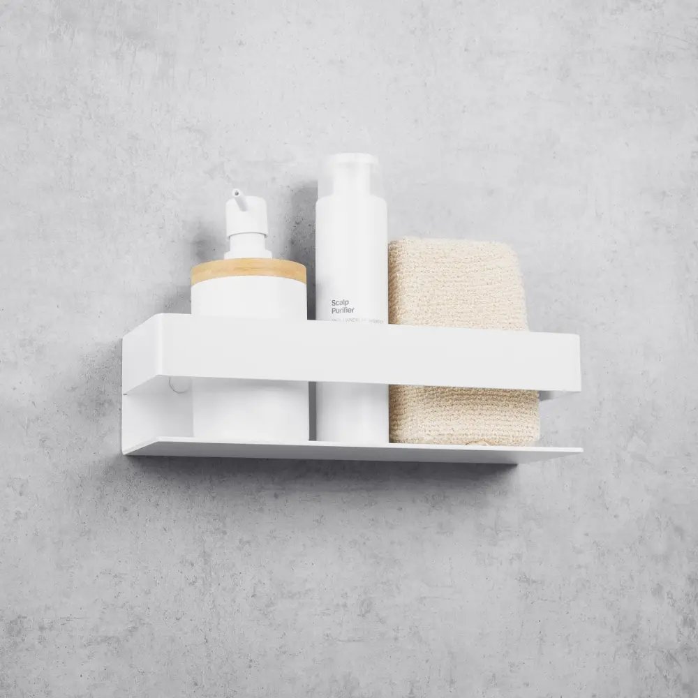 Daske estante de baño de aluminio, blanco, skandi