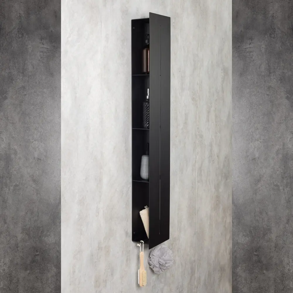 Daske estante de baño de aluminio, negro, continental max
