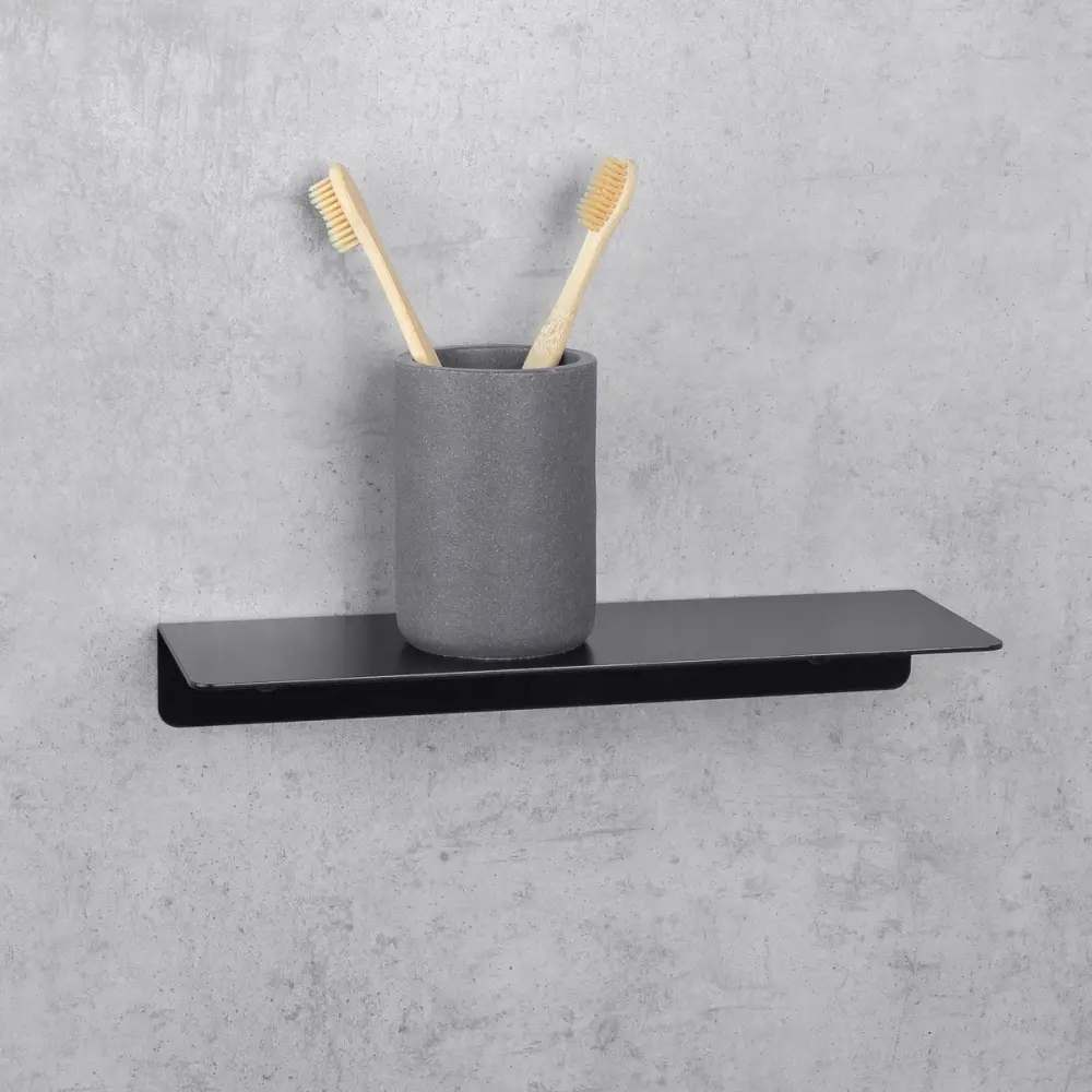 Daske estantes de baño de aluminio negro elegance