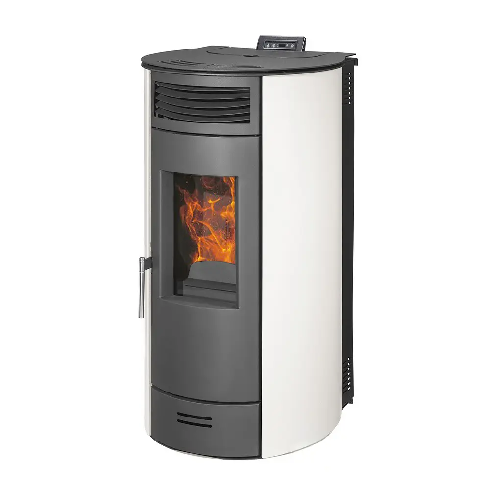 Estufa de pellets ventilada flavia 13 kw sannover blanco
